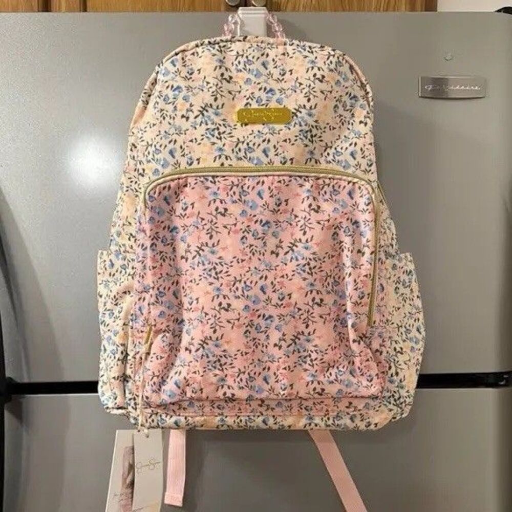 Jessica Simpson Pink floral laptop backpack New with Tags - Picture 9 of 9